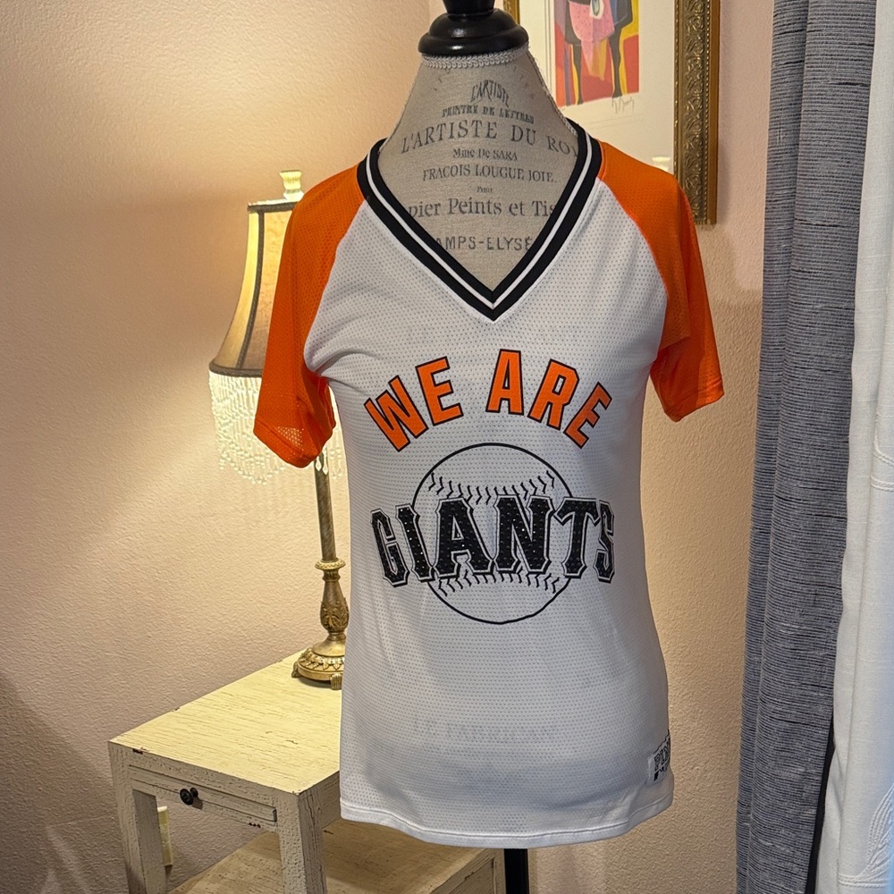 PINK Victoria's Secret Orange and White Giants Jersey